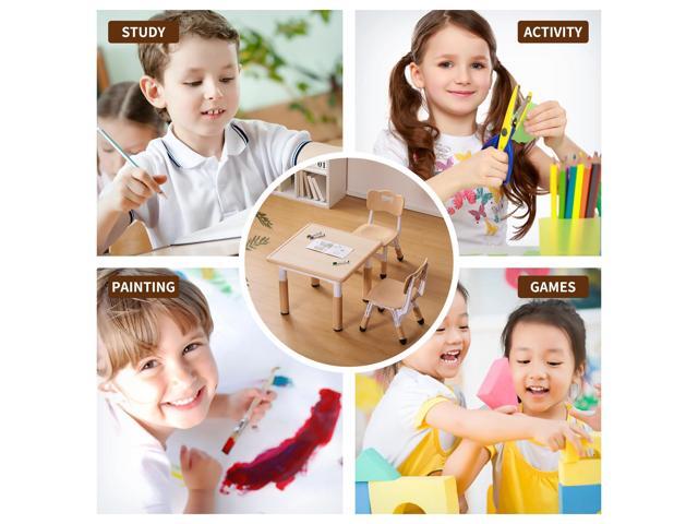 UNICOO Kids Table and Chair Set, Height Adjustable Toddler Table and Chair Set, Graffiti Desktop Multi-Activity Desk, Ideal for Kids 2-8,...