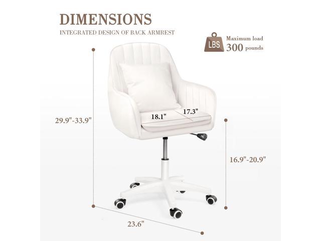 Mid Back Velvet Vanity Chair Swivel Rolling Desk Chair with Wheels, Modern Upholstered Makeup Chair for Women Girls, Computer Task Chair for...