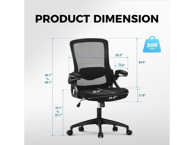 MAISON ARTS Ergonomic Office Desk Chair, Breathable Mesh Computer Chair with Adjustable Lumbar Support and Flip up Armrests, Comfortable...
