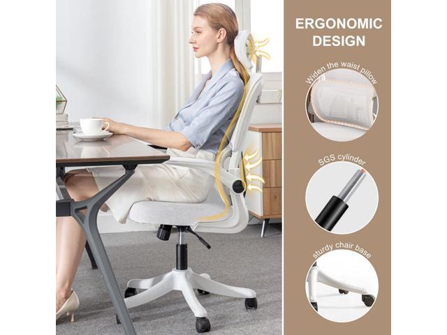 Ergonomic Office Chair Computer Desk Chairs with Flip-up Armrests and Lumbar Support, High Back Mesh Gaming Chairs Rolling Work Swivel Task Chairs...