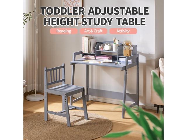 UNICOO Height Adjustable Bamboo Kids Desk and Chair Set - Ergonomic Kid Desk and Chair Set for Study, Writing, and Homework - Durable and...