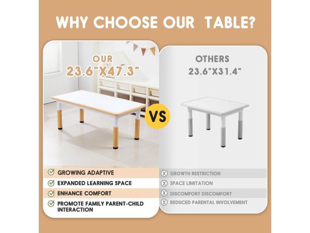 Kids Table and Chair Set for Toddlers - Adjustable Activity Center with Non-Slip Legs & Graffiti-Proof Surface Ages 3-12