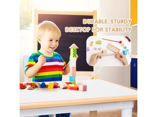 Kids Table and Chair Set for Toddlers - Adjustable Activity Center with Non-Slip Legs & Graffiti-Proof Surface Ages 3-12