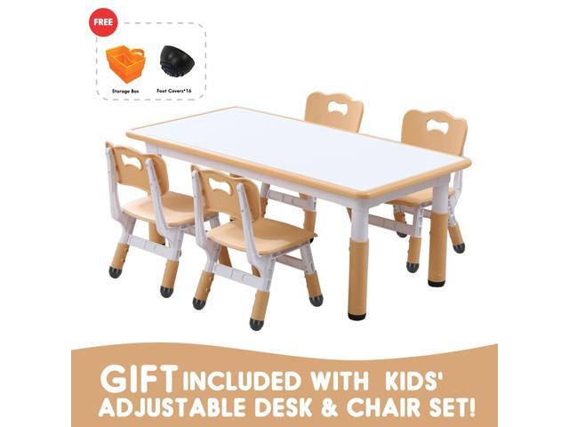 Kids Table and Chair Set for Toddlers - Adjustable Activity Center with Non-Slip Legs & Graffiti-Proof Surface Ages 3-12
