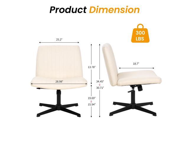 Dkelincs Criss Cross Chair Desk Computer Chair with Adjustable Back & Height, Comfortable Vanity Chair, 300 Lbs, Beige