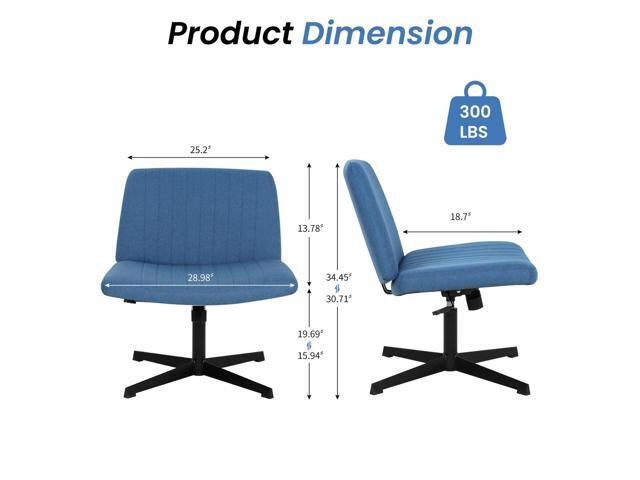 Cross Legged Office Chair Desk Chair Without Wheels,Vanity Chair with Back Ergonomic Swivel Armless Chair Adjustable Height 29-34 Comfy Meditation...