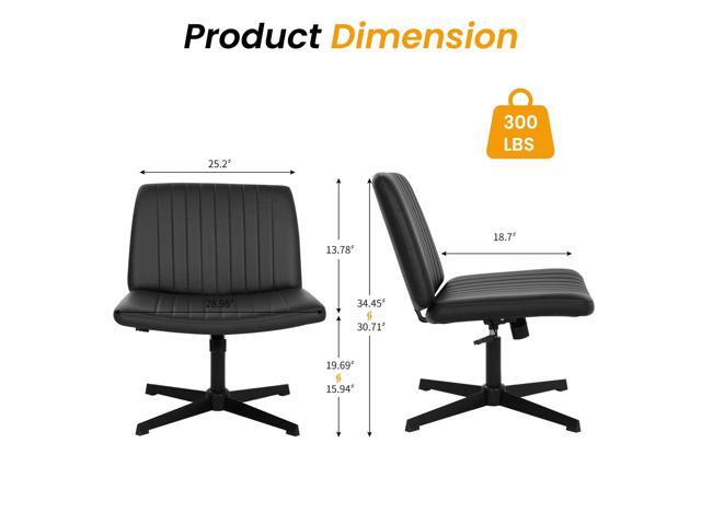 Cross Legged Office Chair Desk Chair Without Wheels,Vanity Chair with Back Ergonomic Swivel Armless Chair Adjustable Height 29-34 Comfy Meditation...
