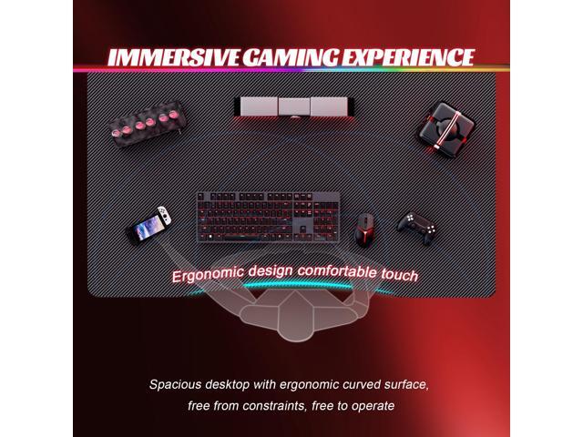 HLDIRECT 32 Inch A-Shaped Gaming Desk with Carbon Fibre Surface - Ergonomic PC Workstation for Home Office & Simple Gaming