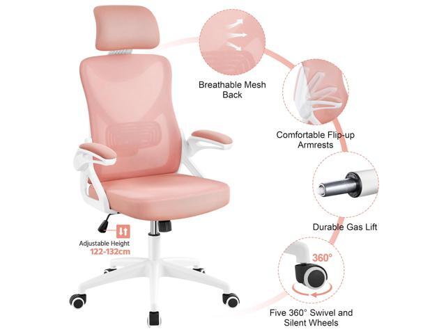 Yaheetech Ergonomic Office Chair, High Back Mesh Desk Chair with flip-up Armrests, Adjustable Headrest Computer Chair with Lumbar Support for Home...