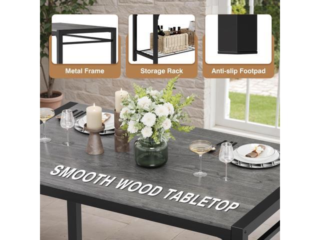 Furmax Dining Table Set for 4, Modern Kitchen Table Bench and Chairs Rectangular Dining Room Table Set with Storage Bench for Small Space,...
