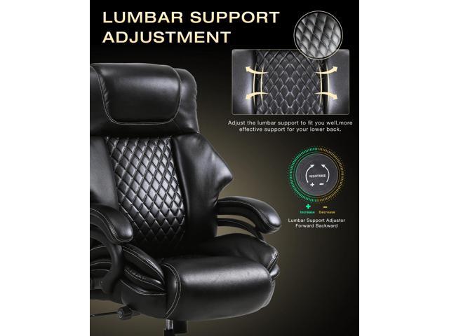 650LBS Big and Tall Office Chair for Heavy People 650lbs Heavy Duty Executive Chair with Adjustable Lumbar Support, Wide Seat, Ergonomic High-Back...