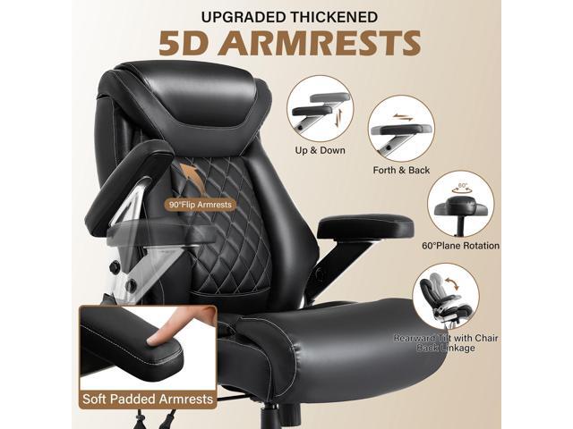 Big and Tall Office Chair 600LBS for Heavy People, Large Heavy Duty Executive Office Chair, 5D Armrests & High Back Desk Chairs Comfy & Adjustable...