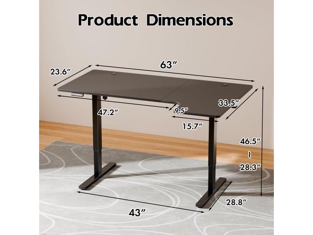 Realbear 63 Inch Electric L Shaped Standing Desk, Height Adjustable Standing Corner Desk with 3 Memory Presets, Ergonomic Workstation Office Desk...