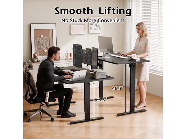 Realbear 63 Inch Electric L Shaped Standing Desk, Height Adjustable Standing Corner Desk with 3 Memory Presets, Ergonomic Workstation Office Desk...