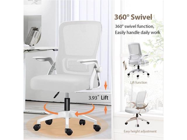 Office Chair, Ergonomic Desk Chair Breathable Mesh Chair Swivel Chair with Flip-Up Arms and Lumbar Support Computer Chair for Home Office
