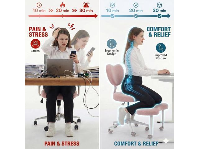 Ergonomic Cross Legged Chair with Wheels,360° Swivel Meditation Chair with Lumbar Support,Ergonomic Cloud Criss Cross Desk Chair,Flexible Design...