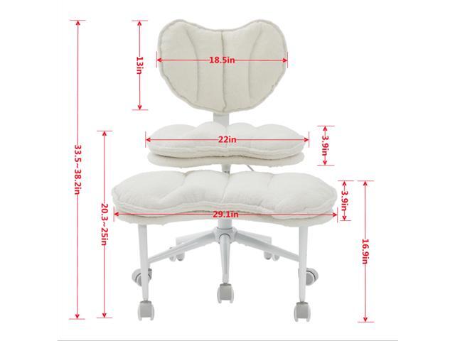 Ergonomic Cross Legged Chair with Wheels,360° Swivel Meditation Chair with Lumbar Support,Ergonomic Cloud Criss Cross Desk Chair,Flexible Design...