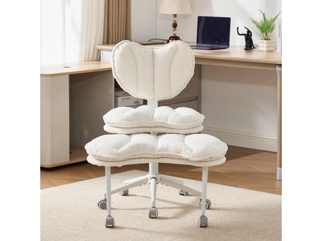 Ergonomic Cross Legged Chair with Wheels,360° Swivel Meditation Chair with Lumbar Support,Ergonomic Cloud Criss Cross Desk Chair,Flexible Design...