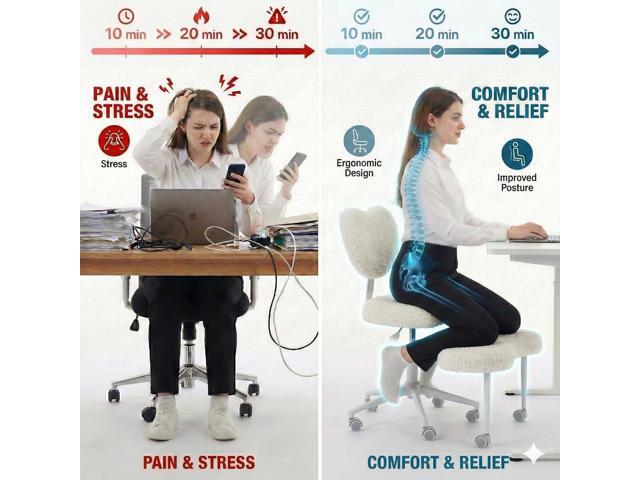 Ergonomic Cross Legged Chair with Wheels,360° Swivel Meditation Chair with Lumbar Support,Ergonomic Cloud Criss Cross Desk Chair,Flexible Design...