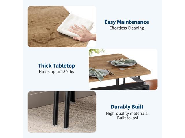 Dining Table Set for 4 Wooden Kitchen Table with 4 PU Upholstered Chairs, Industrial Metal Frame Kitchen & Dining Set for Home, Apartment, Studio,...