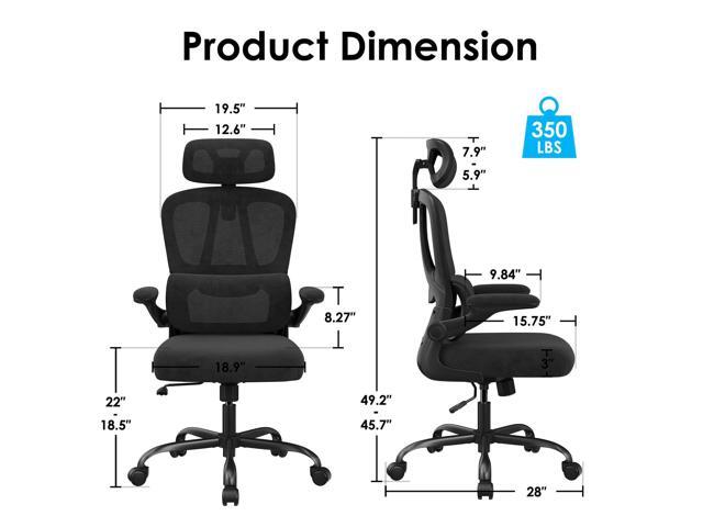 Farini Ergonomic Office Chair, Desk Chair with Headrest and Lumbar Support, High Back Swivel Home Office Chair with Headrest for Home Office...