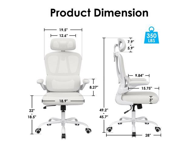 Farini Ergonomic Office Chair, Desk Chair with Headrest and Lumbar Support, High Back Swivel Home Office Chair with Headrest for Home Office...