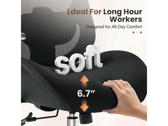 700lbs Big and Tall Office Chair for Heavy People Ergonomic Mesh Desk Chair with Wide Thick Seat Cushion,Adjustable Lumbar Support and 4D Armrests...