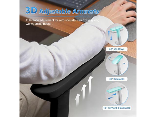Office Chair Ergonomic Desk Chair with Lumbar Support and Headrest, Thick Cushion Mesh Computer Chair with Armrest and Tilt Lock, High Back Home...