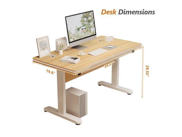 Gaming Desk Computer Writing Table for Home Office Student Art Modern Simple Style with T-Shaped Metal Bracket PC Wood Suitable for Offices & Bedrooms