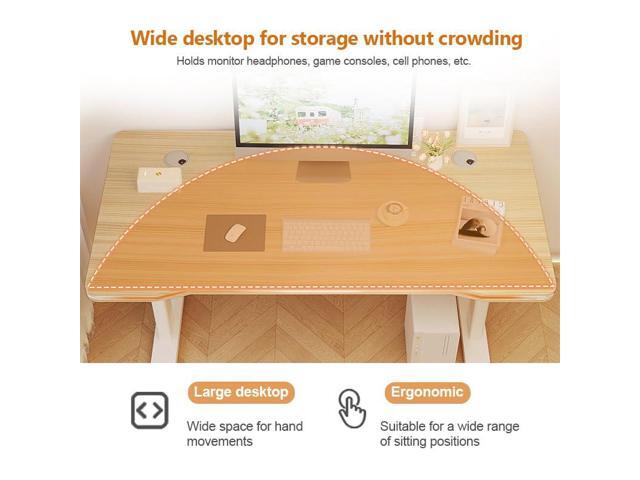 Gaming Desk Computer Writing Table for Home Office Student Art Modern Simple Style with T-Shaped Metal Bracket PC Wood Suitable for Offices & Bedrooms