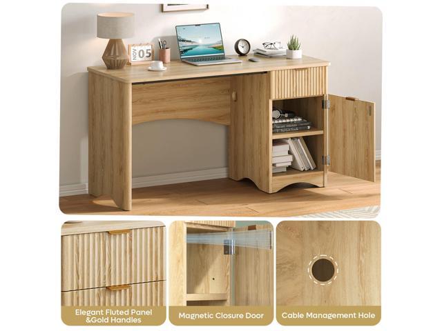 Bestier 47 inch Computer Desk with Drawer, Office Desk with File Cabinet, Modern Executive Desk Adjustable Shelves for Home Office Bedroom Study,...