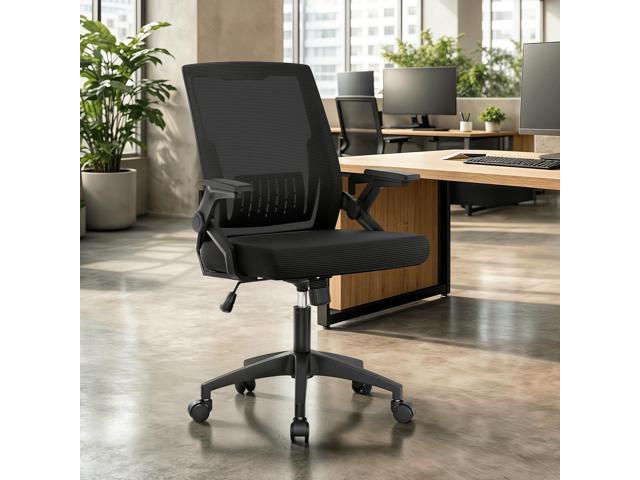 Ergonomic Office Chair, Home Desk Chair with Flip-Up & Adjustable Armrest, 135° Reclining Tilt Lock, Thickness Cushion Mesh Back Office Chairs for...