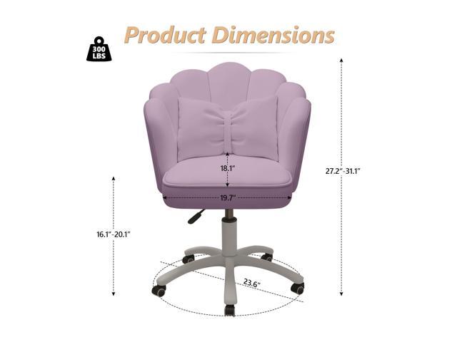 Home Office Desk Chair Swivel Rolling Vanity Chair with Silent Wheels and Comfortable Back, Adjustable Height Upholstered Computer Task Chair for...