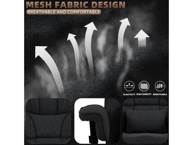 Vonesse Big and Tall Office Chair, Computer Chair with Soft Adjustable Armrests, Ergonomic Gaming Chair with Breathable Linen Design, Executive...