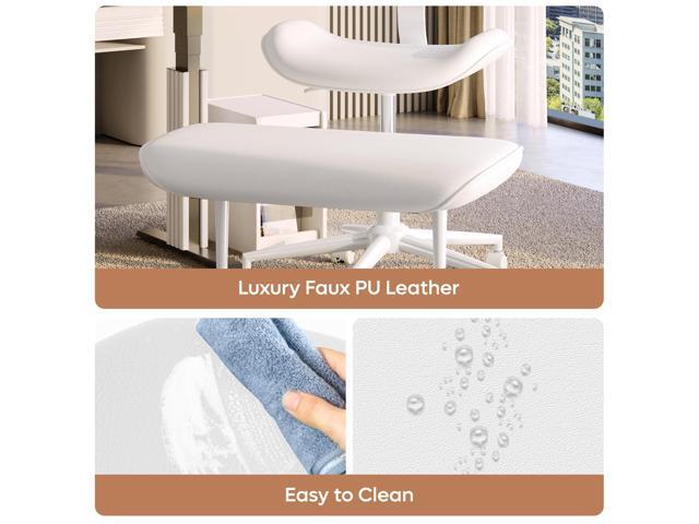 Cross-Legged Meditation Chair, ADHD Friendly Armless Office Chair with Footrest, PU Leather Wide Seat Desk Chair for Focus, Calm Sitting & Home...