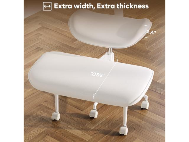 Cross-Legged Meditation Chair, ADHD Friendly Armless Office Chair with Footrest, PU Leather Wide Seat Desk Chair for Focus, Calm Sitting & Home...