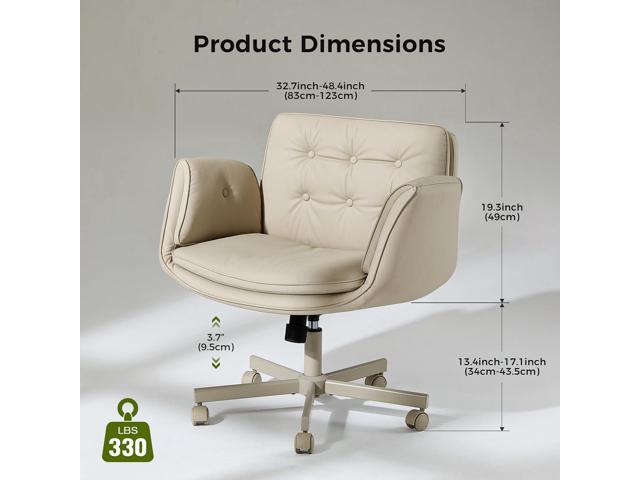 Criss Cross Chair with Armrests & Wheels, PU Leather ADHD Home Office Desk Chair, Comfortable Lounge Chair for Home, Make Up, Bed Room, 5-Gear...