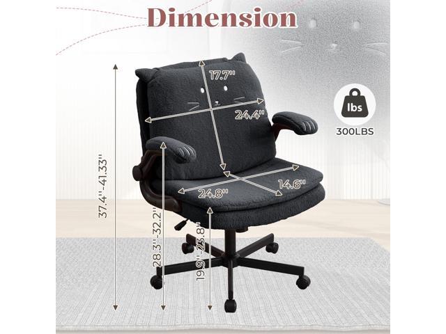 IPKIG Criss Cross Chair with Wheels & Flip-Up Arms, 25' Seat Cross Legged Office Chair with Flip-Up Back, Ergonomic Computer Desk Chair, Adjustable...