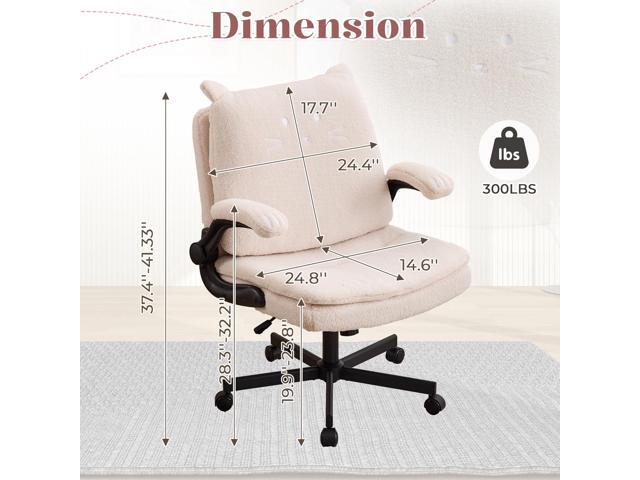 IPKIG Criss Cross Chair with Wheels & Flip-Up Arms, 25' Seat Cross Legged Office Chair with Flip-Up Back, Ergonomic Computer Desk Chair, Adjustable...