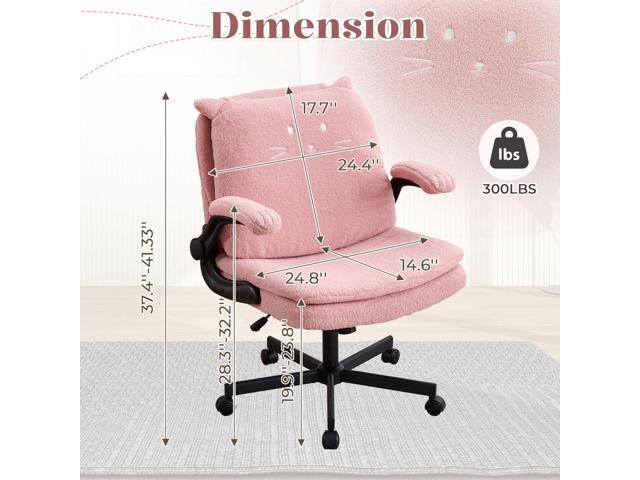 IPKIG Criss Cross Chair with Wheels & Flip-Up Arms, 25' Seat Cross Legged Office Chair with Flip-Up Back, Ergonomic Computer Desk Chair, Adjustable...