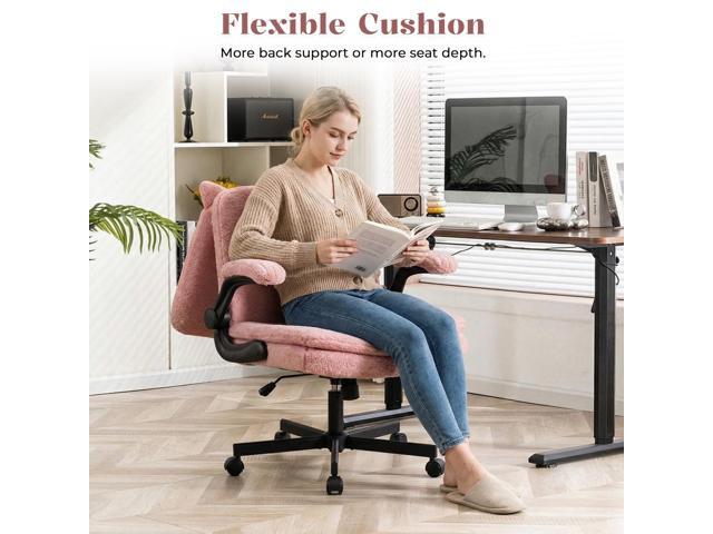 IPKIG Criss Cross Chair with Wheels & Flip-Up Arms, 25' Seat Cross Legged Office Chair with Flip-Up Back, Ergonomic Computer Desk Chair, Adjustable...