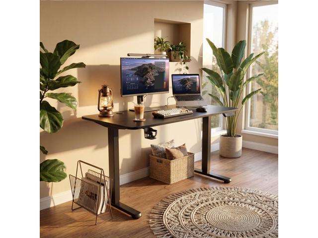 Furmax Electric Standing Desk, 45 x 24 Inches Height Adjustable Sit Stand up Desk, Memory Preset Computer Home Office Desks with Sturdy Metal...