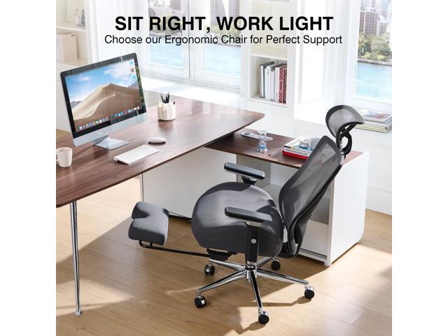 Ergonomic Office Chair with Footrest, 500lbs Big and Tall Office Chair, 135° Reclining Executive Office Chair with Adjustable Lumbar Support,...