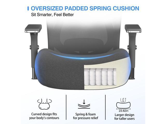 Ergonomic Office Chair with Footrest, 500lbs Big and Tall Office Chair, 135° Reclining Executive Office Chair with Adjustable Lumbar Support,...