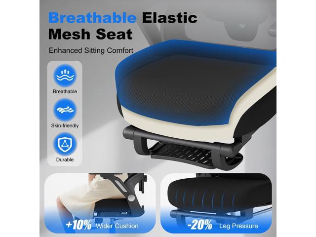 Ergonomic Office Chair with Footrest, High Back Home Desk Chair with Adjustable Lumbar Support, Flip-Up Arms, Headrest, 90-135° Tilt Lock, Wide Big...