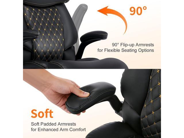 500LBS Big and Tall Office Chair, Heavy Duty Executive Chair with Adjustable Lumbar Support, Ergonomic High Back Desk Chair with Extra Wide Seat,...
