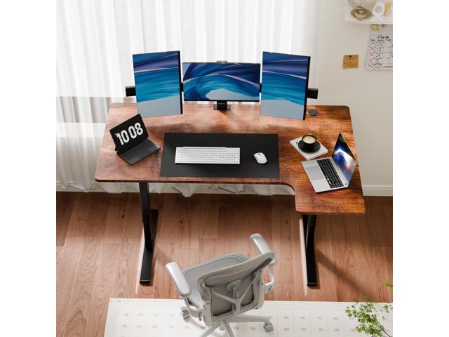 Realbear 63 Inch Electric L Shaped Standing Desk, Height Adjustable Standing Corner Desk with 3 Memory Presets, Ergonomic Workstation Office Desk...