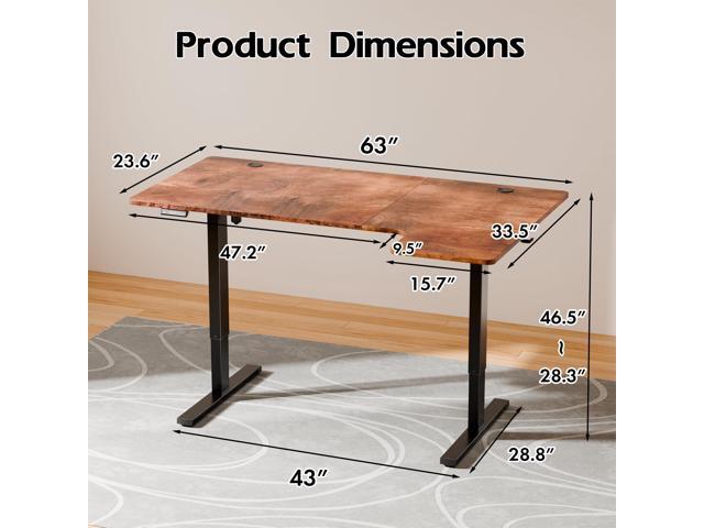 Realbear 63 Inch Electric L Shaped Standing Desk, Height Adjustable Standing Corner Desk with 3 Memory Presets, Ergonomic Workstation Office Desk...