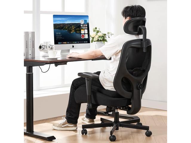 BOSMILLER Big and Tall Office Chair with Wide Thick Seat Cushion for Heavy People,700lbs Ergonomic Mesh Desk Chair with Adjustable Lumbar Support...