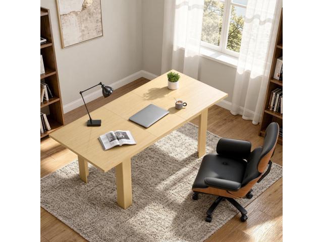Miereirl Executive Extendable Home Office Desk, 5977 Inch Modern Computer Writing Desk with Pull-Out Extension, Large Workstation for Study &...